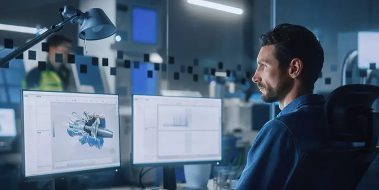man at computer